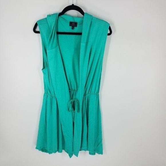 Pink Lotus Jackets & Blazers - Pink Lotus Womens Hooded Wrap Tunic Vest Large